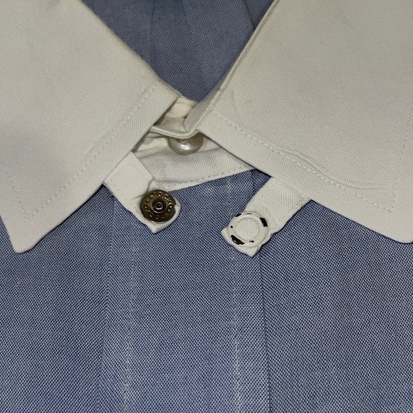 Vtg Brooks Brothers Makers 16.5-4 light blue long sleeve shirt White Collar Rare - Picture 3 of 7